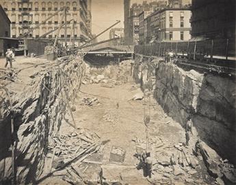 PIERRE PULLIS (1870-circa 1935) A selection of approximately 37 subway construction photographs by the chief photographer for New York